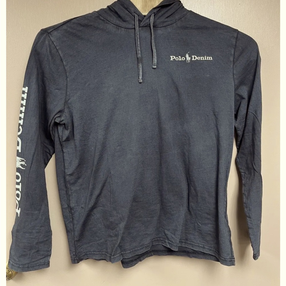 NWT POLO Denim & Supply Ralph Lauren Long Sleeve Black Hoodie Size Large